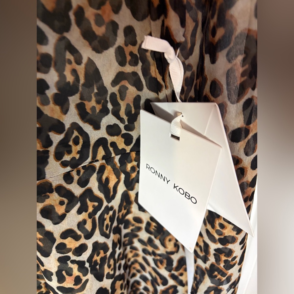 Ronny Kobo Carlotta Dress Size XL NWT Leopard Print Long Sleeve Dress - Picture 7 of 12